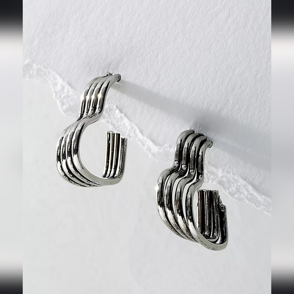 Free People, Freya Hoops, Silver - NEW!